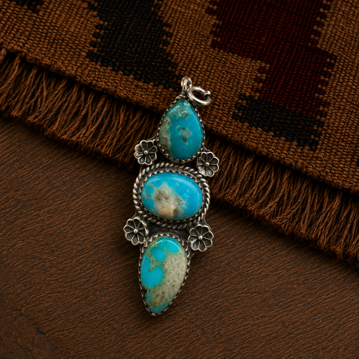 Turquoise Three-Stone Charm