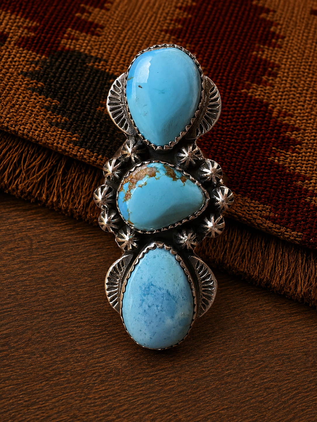 Adjustable Golden Hills Three-Stone Ring