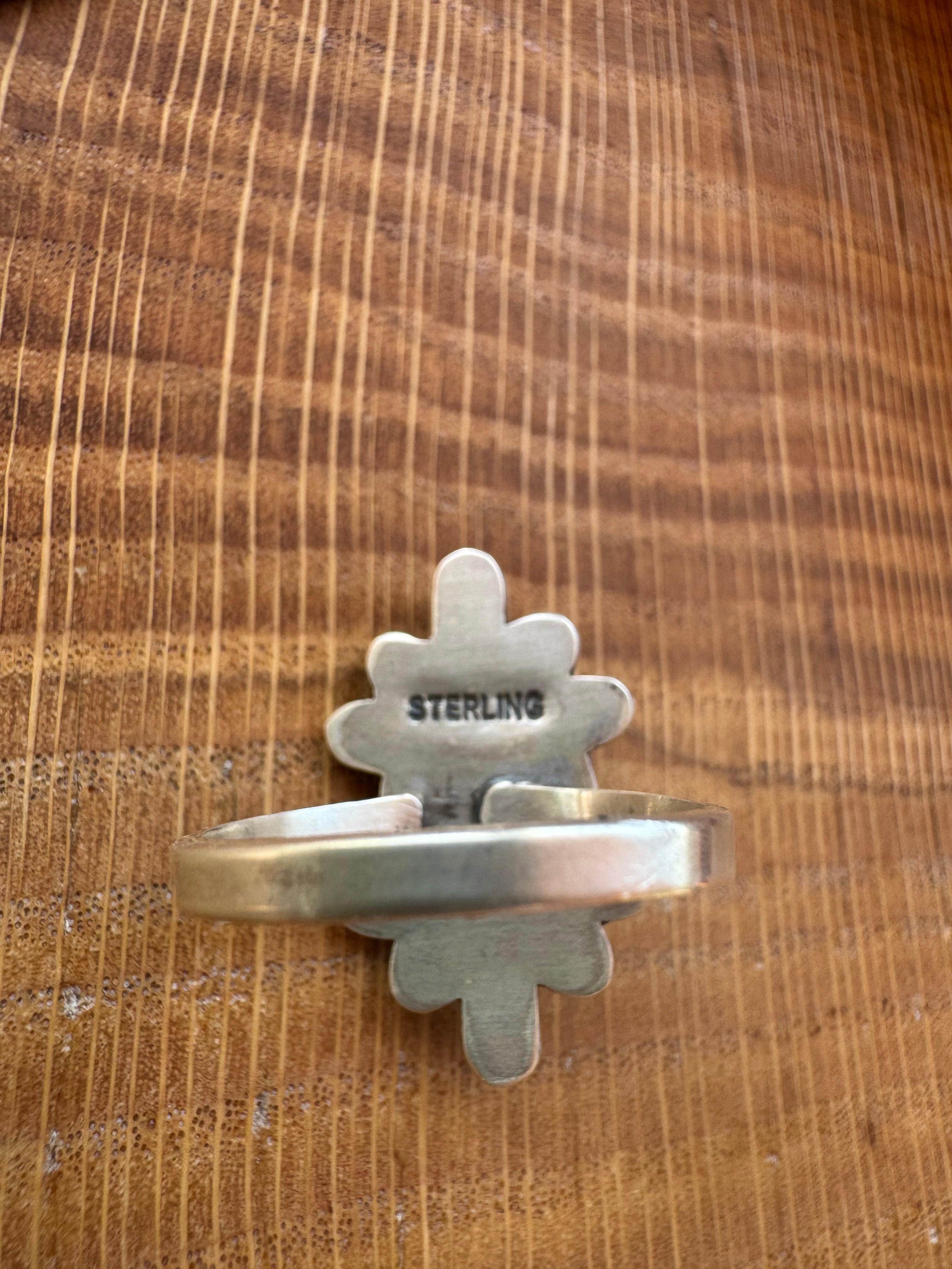 Adjustable Kingman Turquoise Flower Ring