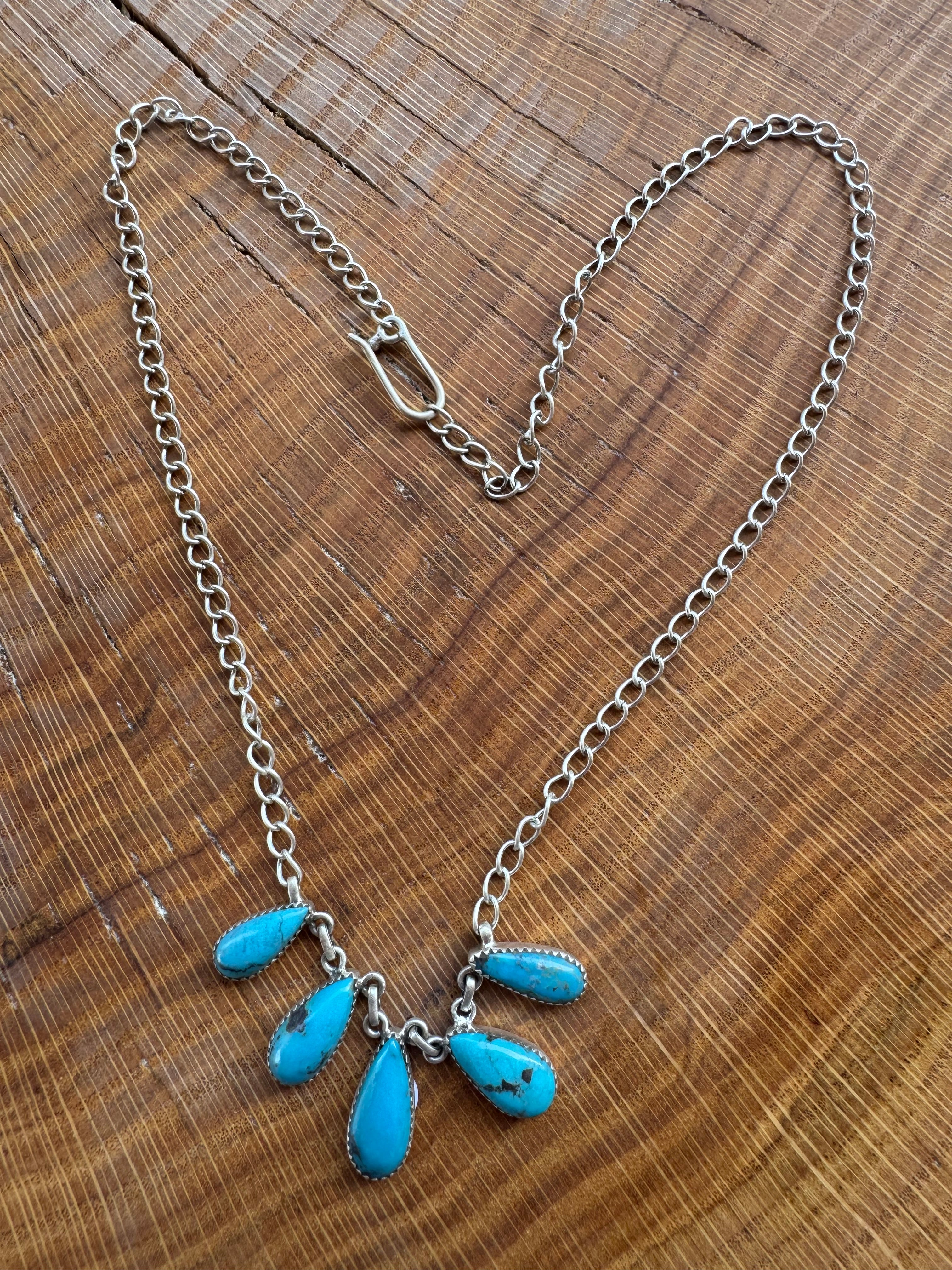 Kingman Turquoise 5-Stone Necklace