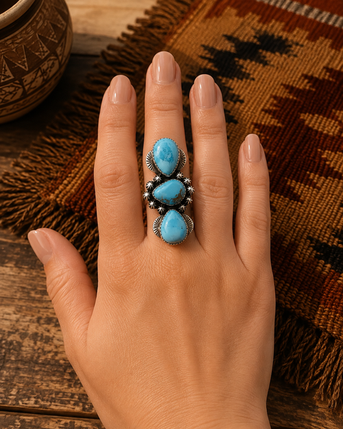 Adjustable Golden Hills Three-Stone Ring