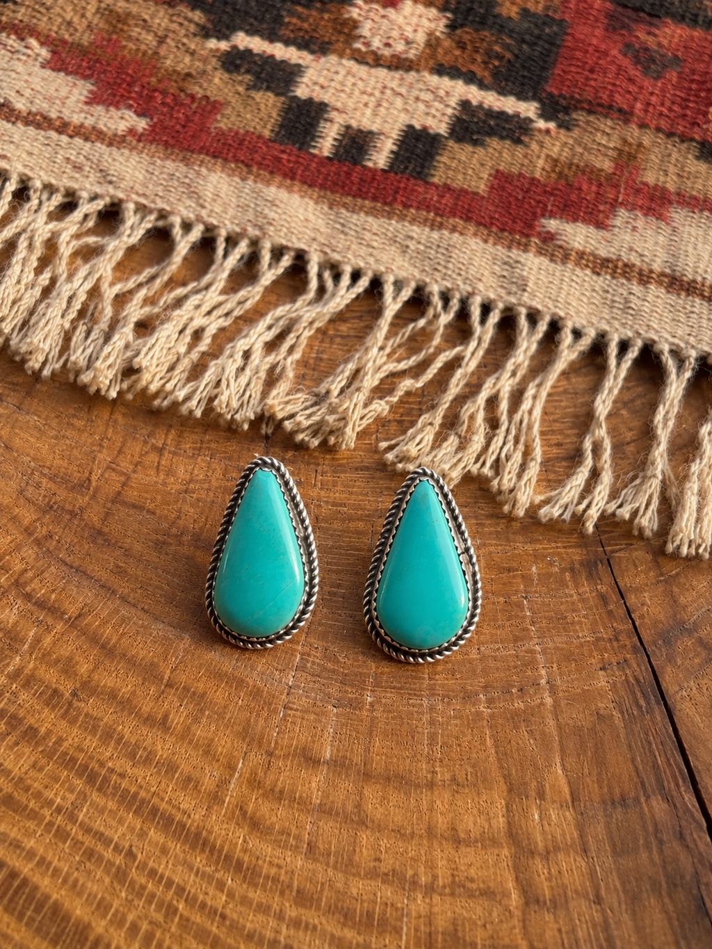 Donovan Nez Kingman Turquoise Sterling Silver Earrings