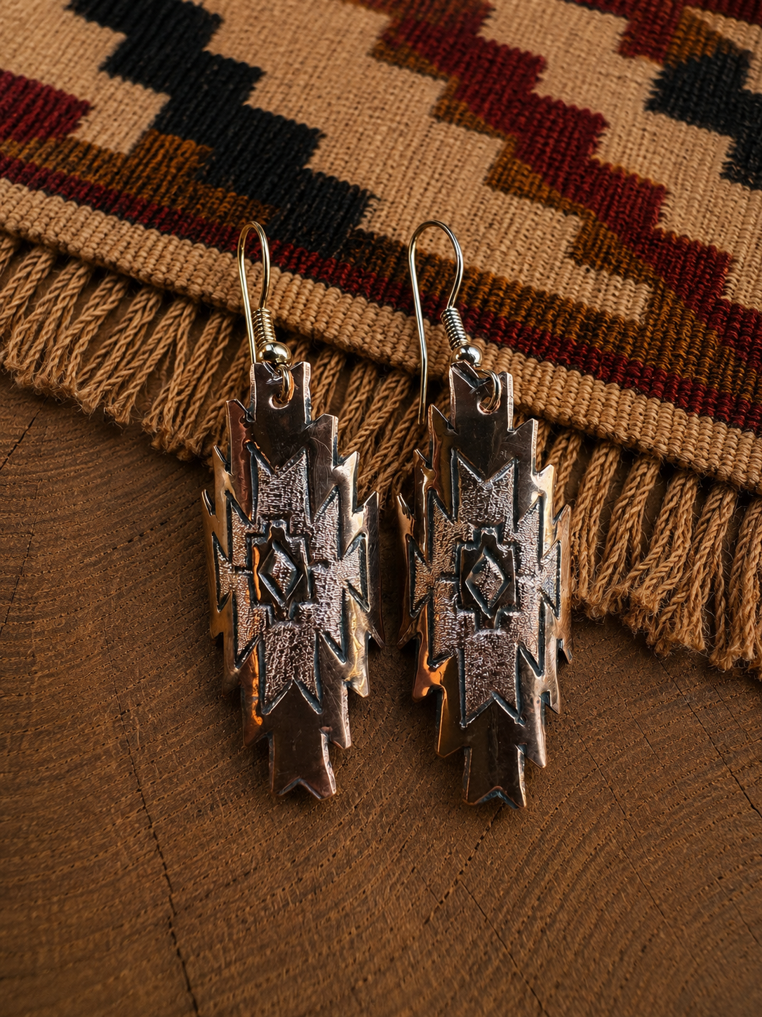 Native Made Stamped Copper Dangles