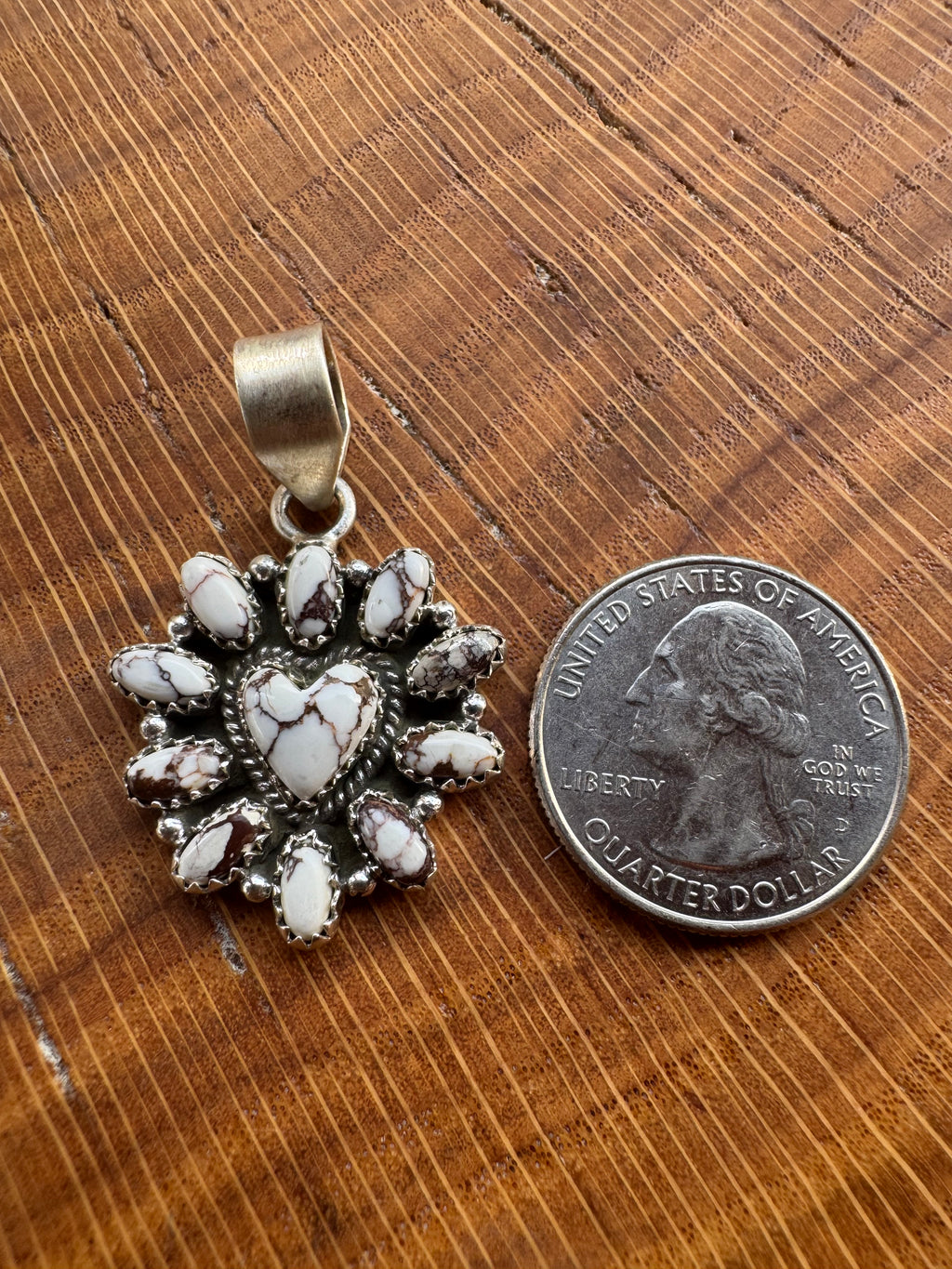 Wild Horse Heart Cluster Sterling Silver Pendant