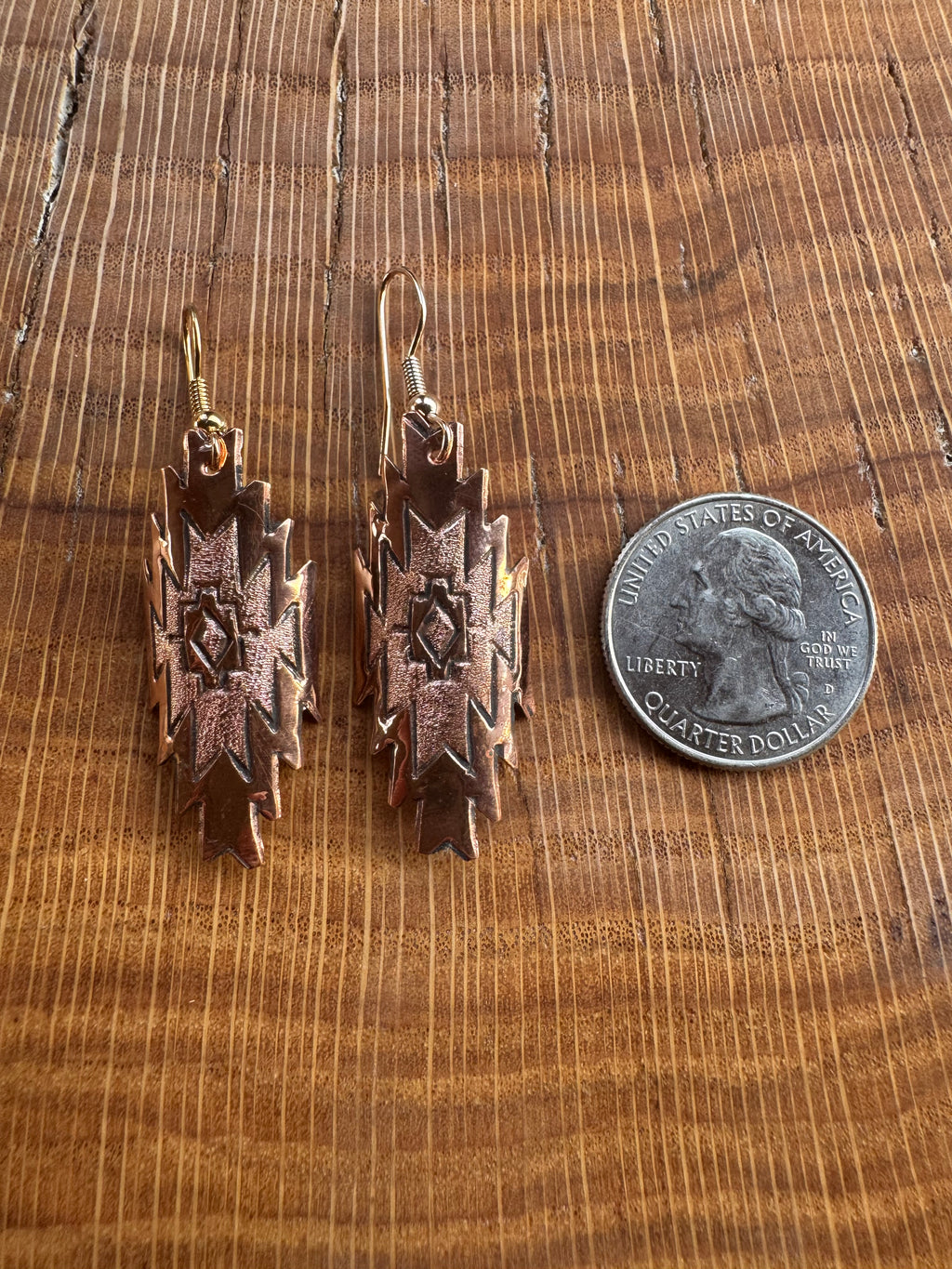 Native Made Stamped Copper Dangles