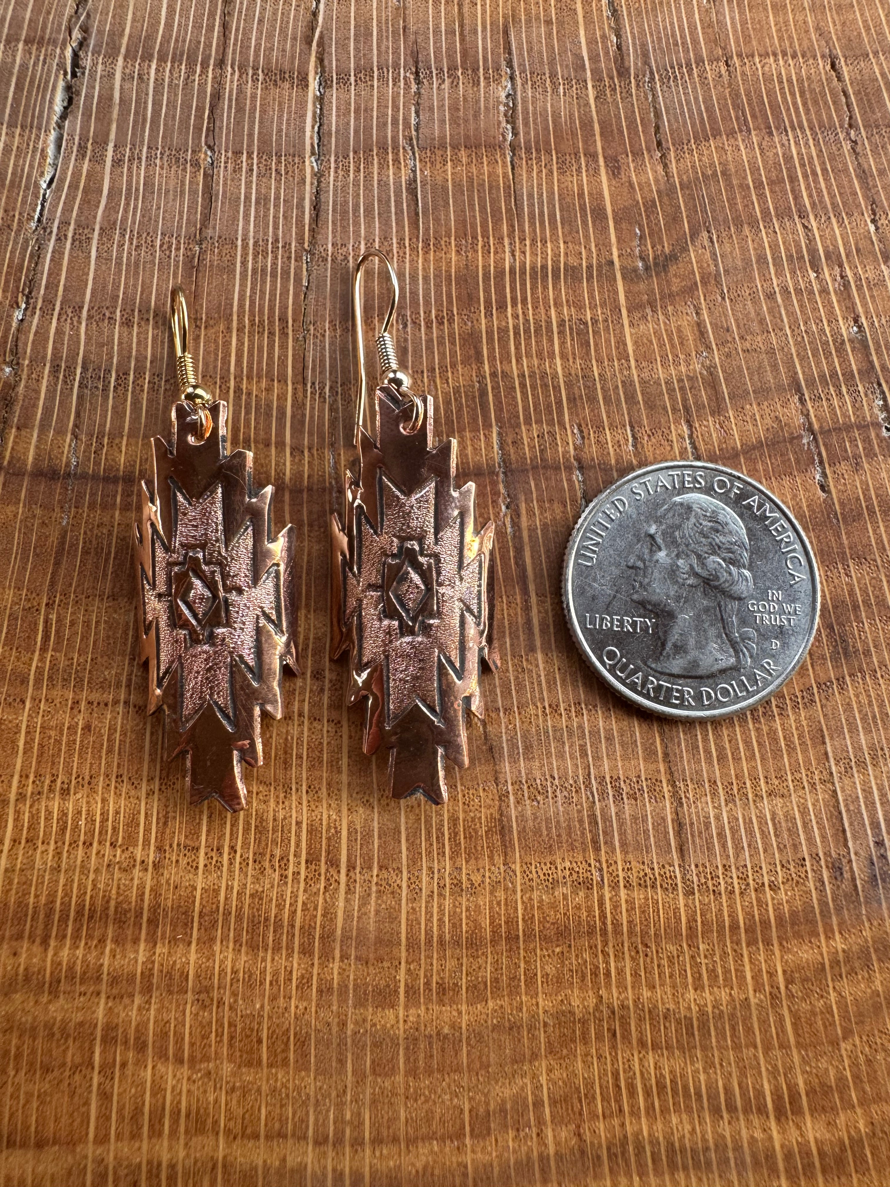 Native Made Stamped Copper Dangles