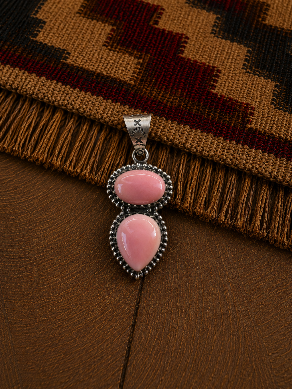 Pink Conch Two-Stone Pendant