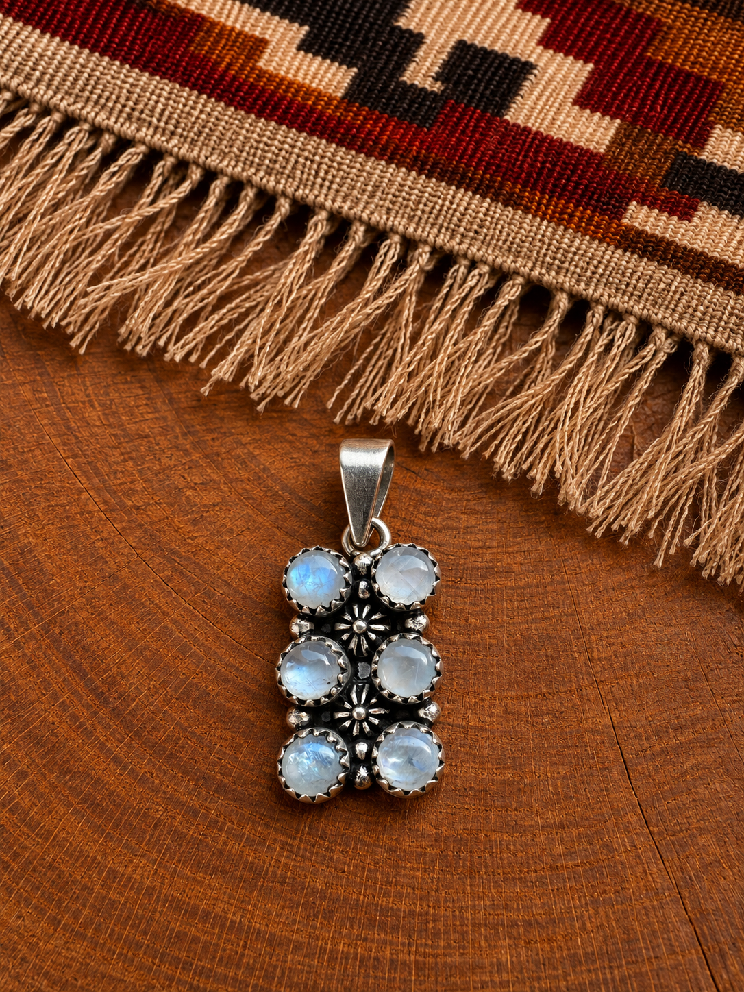 6-Stone Moonstone Sterling Silver Pendant