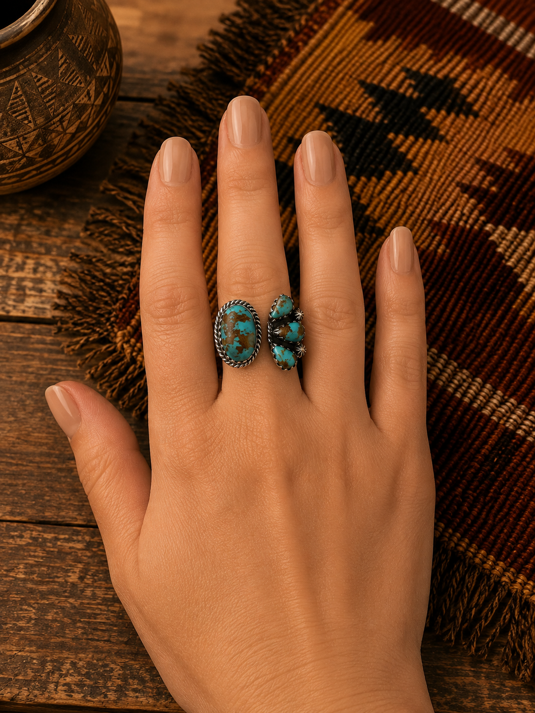 Adjustable Natural Turquoise Ring