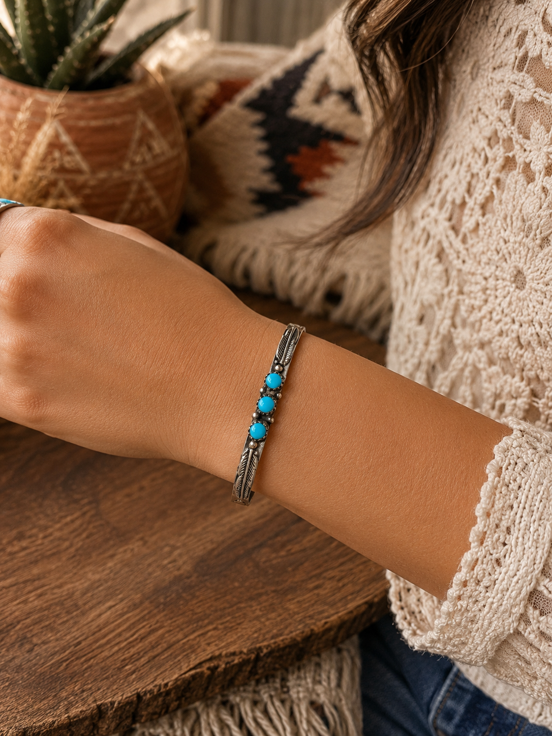 Turquoise Sterling Cuff 6.5"